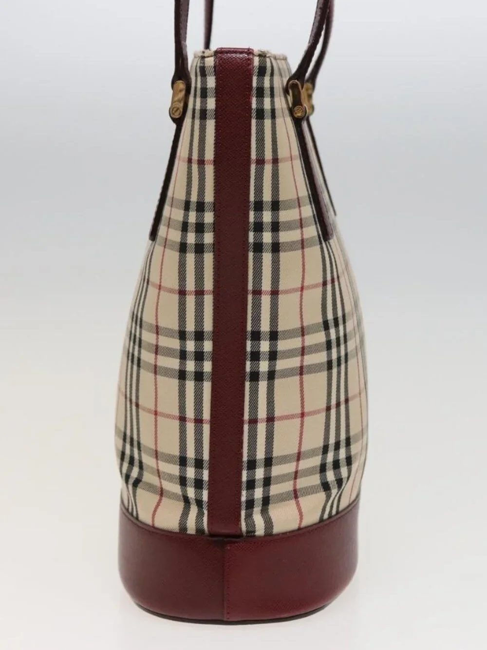 BURBERRY Nova Check Tote Bag Canvas Beige Auth mr278 - Picture 5 of 16